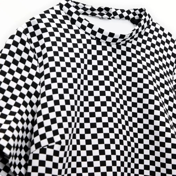 ZARA | Black and White | Check Short Dress - Picture 5 of 9